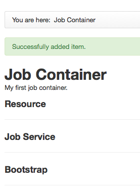 Created Job Container