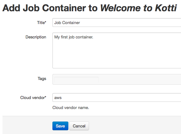 Create Job Container