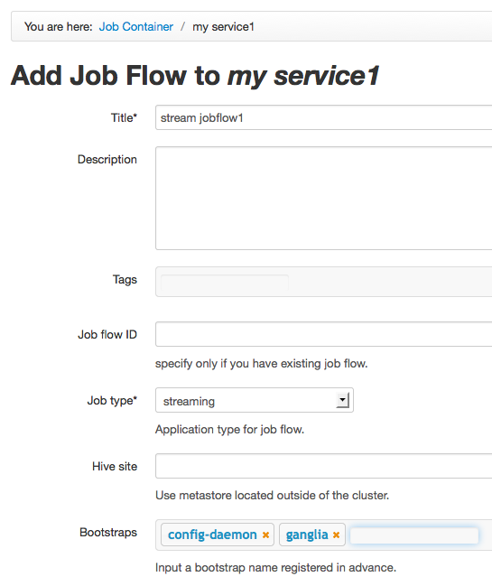 Create Job Flow